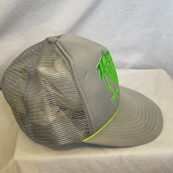 Hang Loose Maui Hawaii Trucker Ball Cap Snapback Hat Grey Gray Headwear Beach - Picture 5 of 9